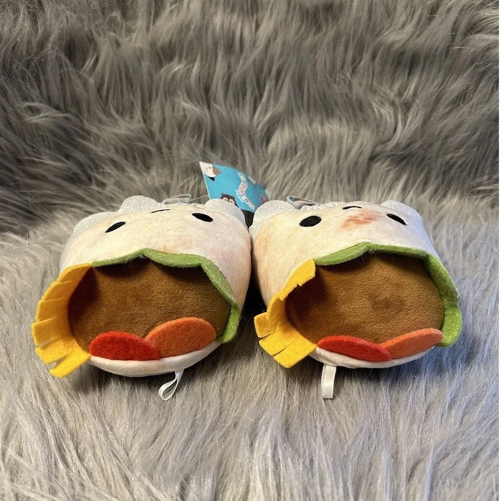 Squishmallows Slippers Girl's Size 7-8 Slip On Plush Burrito Shoes Plushy